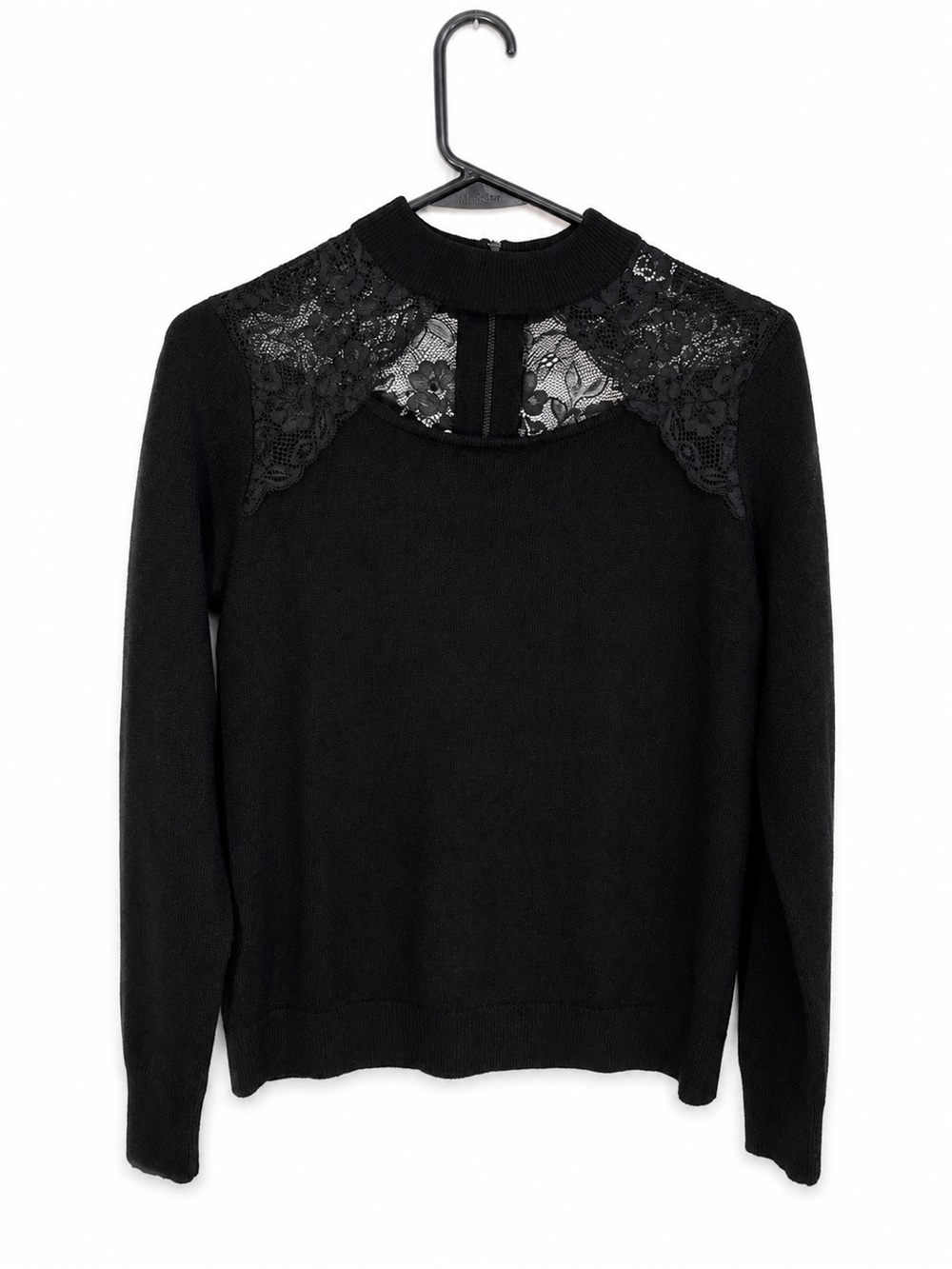 Autumn Cashmere Lace 100% Cashmere Sweater Sz Small Black Luxury - Picture 2 of 4